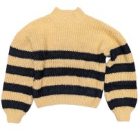 MSX236: Girls Striped Jumper- Mustard/Black (6-9 Years)